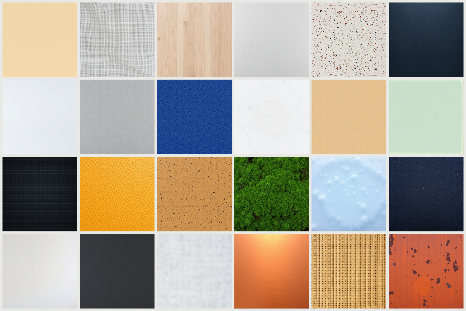 Material Textures — all 24 files (captured 2026-09-20 from amos-products/asset-textures-materials/files (contact sheet of the generated pack))